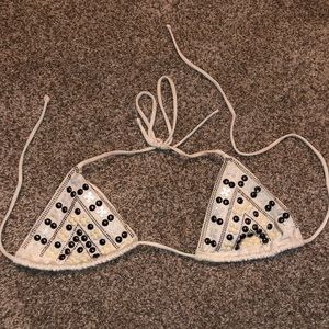 Victoria secret beaded triangle swimsuit top